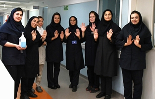 بازدید میدانی  مدیر پرستاری  مجتمع بیمارستانی امام خمینی (ره)  با محوریت ترویج فرهنگ بهداشت دست